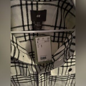 Men’s H&M flannel black and white